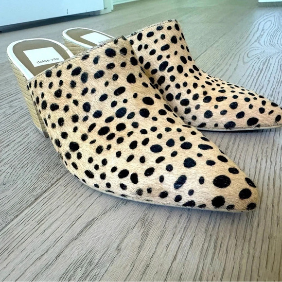Dolce Vita Angela Mules -real fur size 7 - Picture 2 of 6